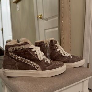Steve Madden Brown High-Top Sneakers with Studs